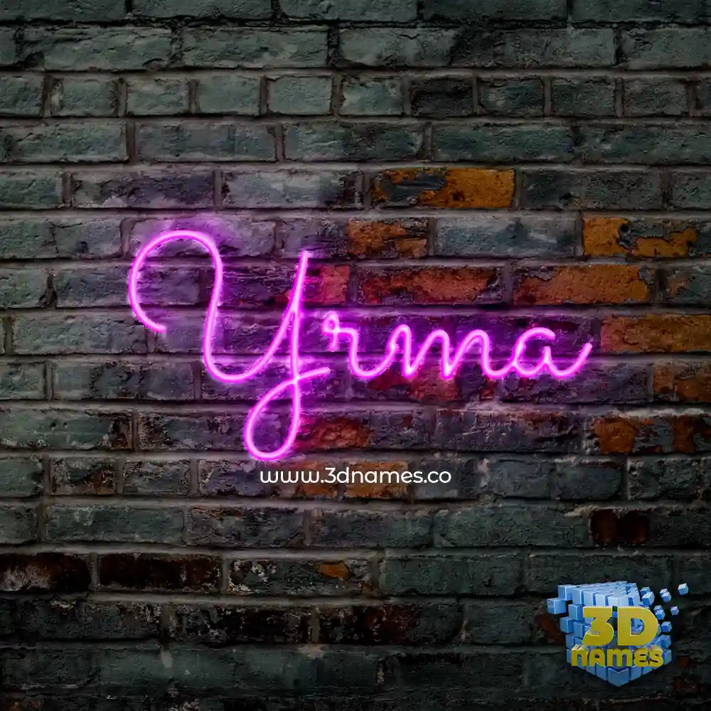 yrma in Pink Neon style - 3D name wallpaper