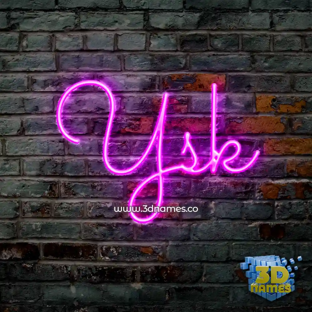 ysk in Pink Neon style - 3D name wallpaper