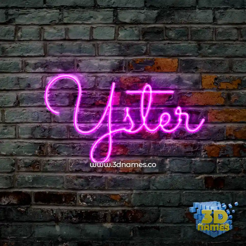 yster in Pink Neon style - 3D name wallpaper