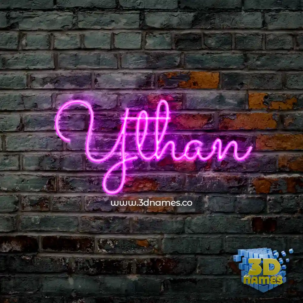 ythan in Pink Neon style - 3D name wallpaper