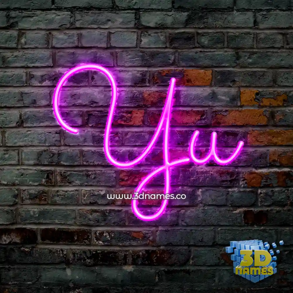 yu in Pink Neon style - 3D name wallpaper