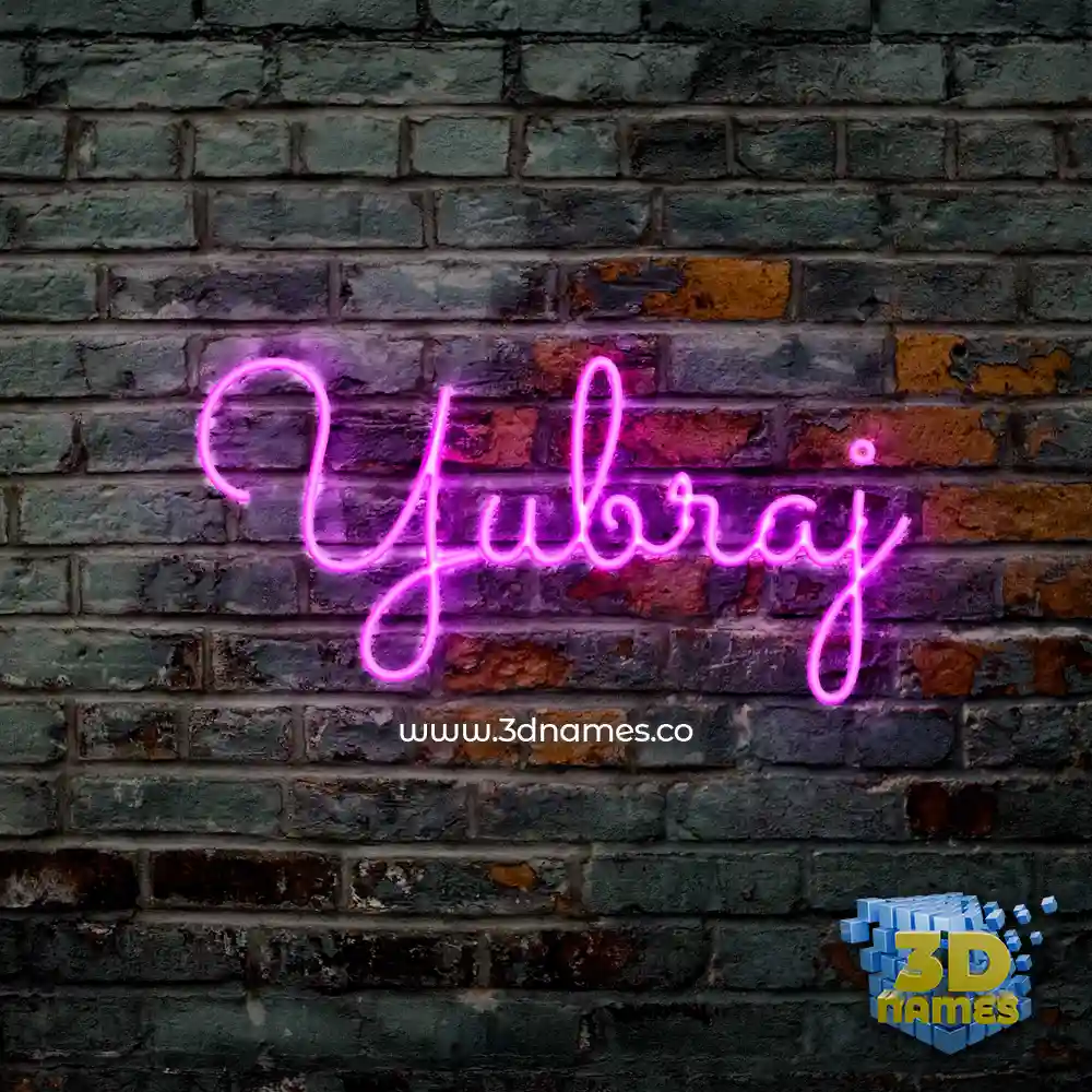 yubraj in Pink Neon style - 3D name wallpaper