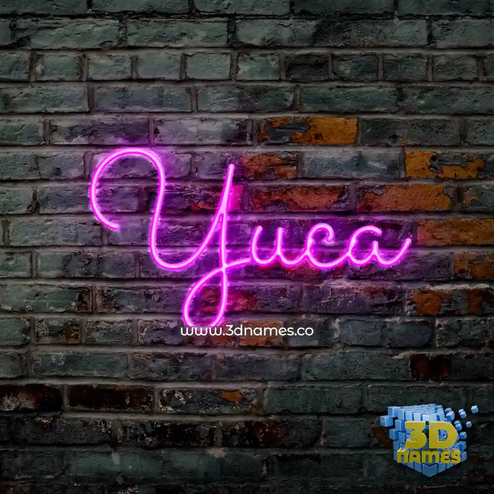 yuca in Pink Neon style - 3D name wallpaper