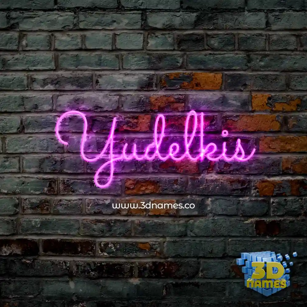 yudelkis in Pink Neon style - 3D name wallpaper