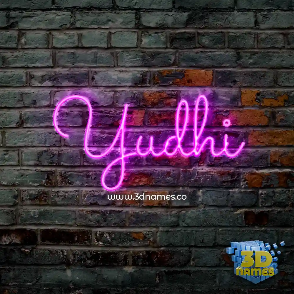 yudhi in Pink Neon style - 3D name wallpaper