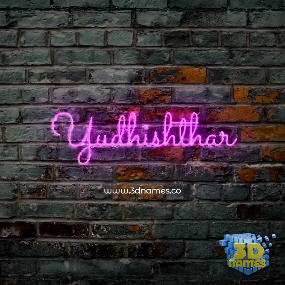 yudhishthar in Pink Neon style - 3D name wallpaper