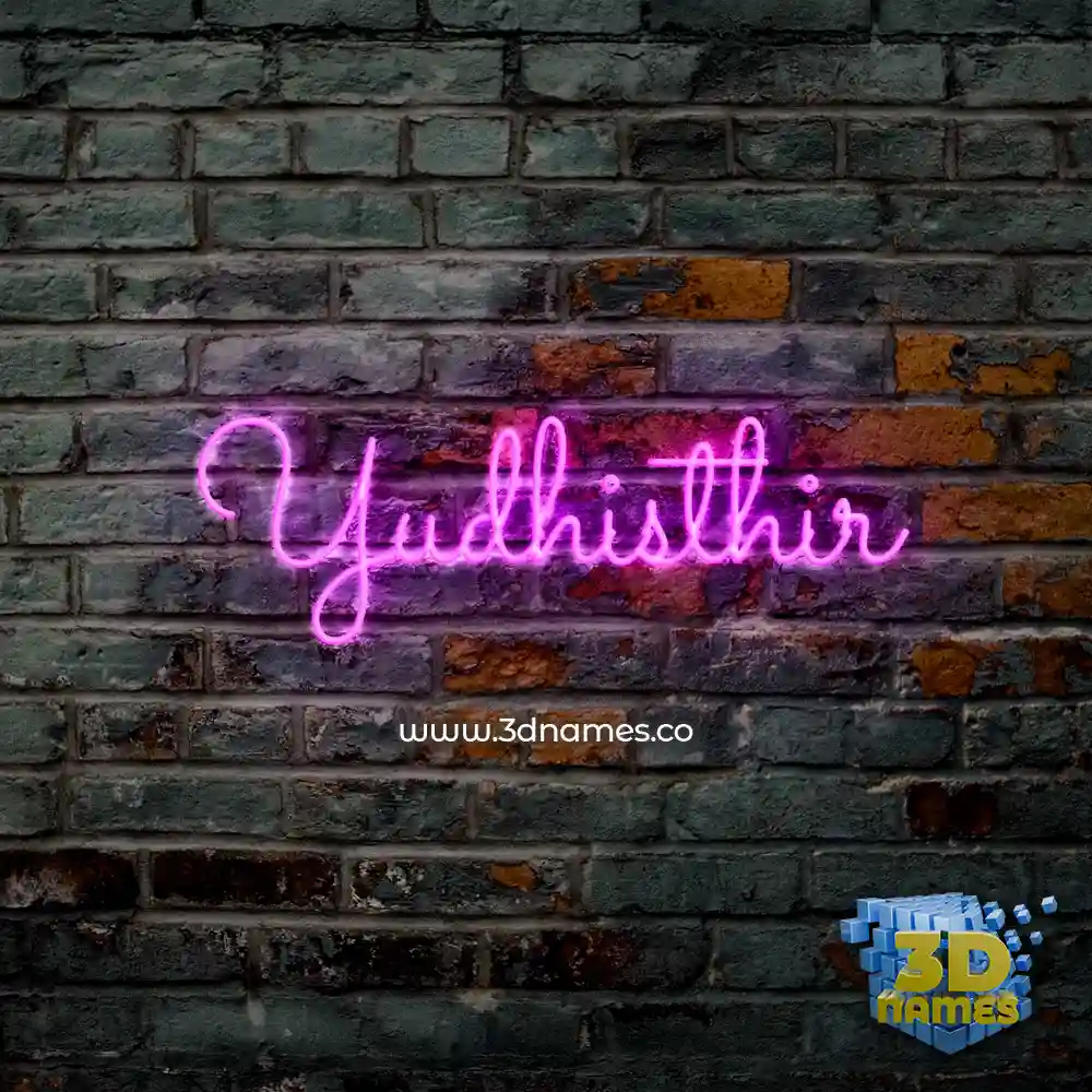 yudhisthir in Pink Neon style - 3D name wallpaper