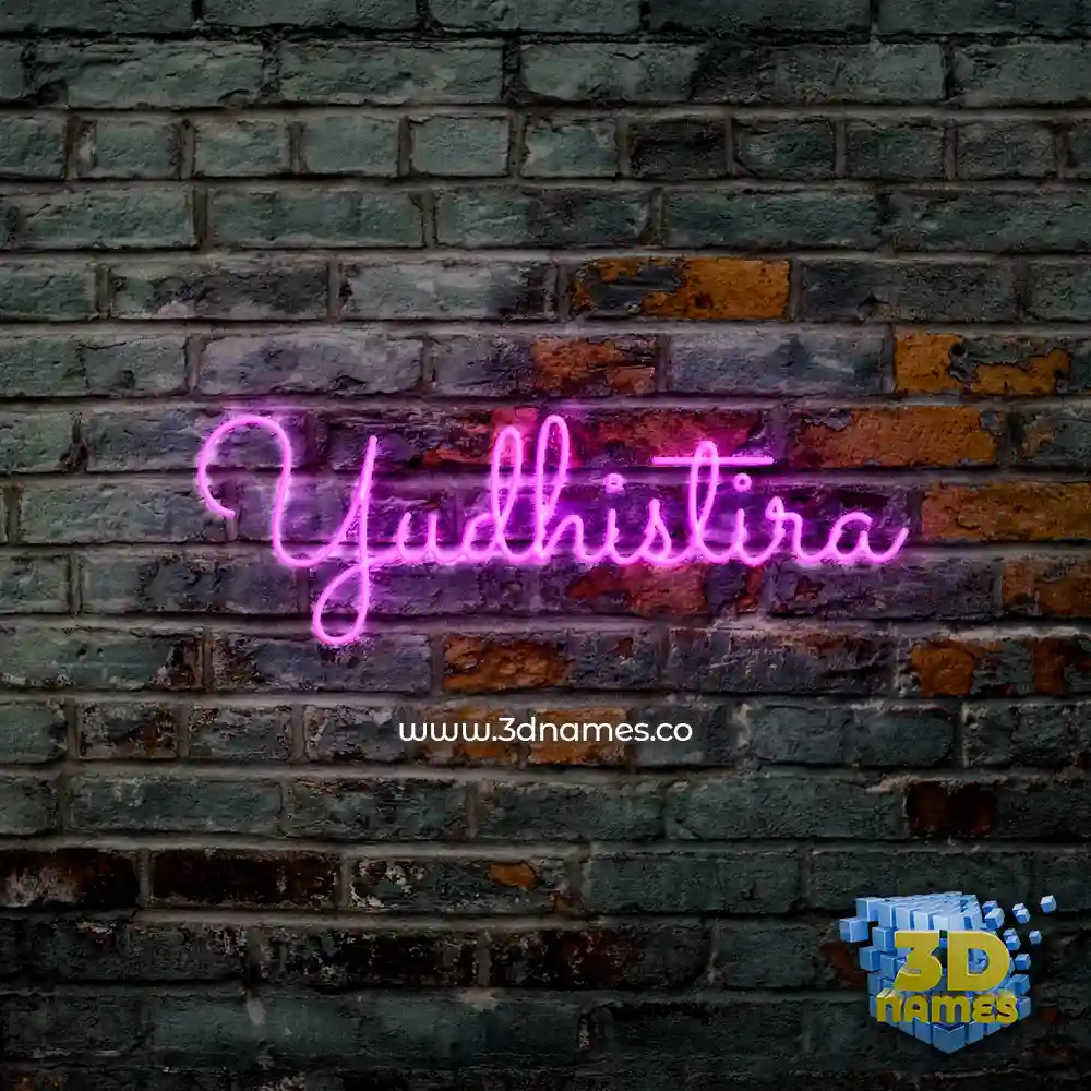 yudhistira in Pink Neon style - 3D name wallpaper