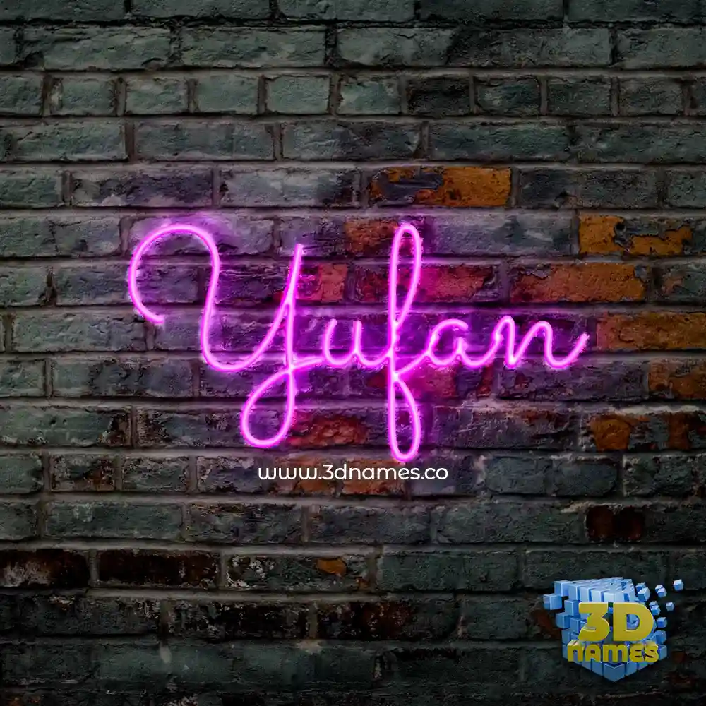 yufan in Pink Neon style - 3D name wallpaper