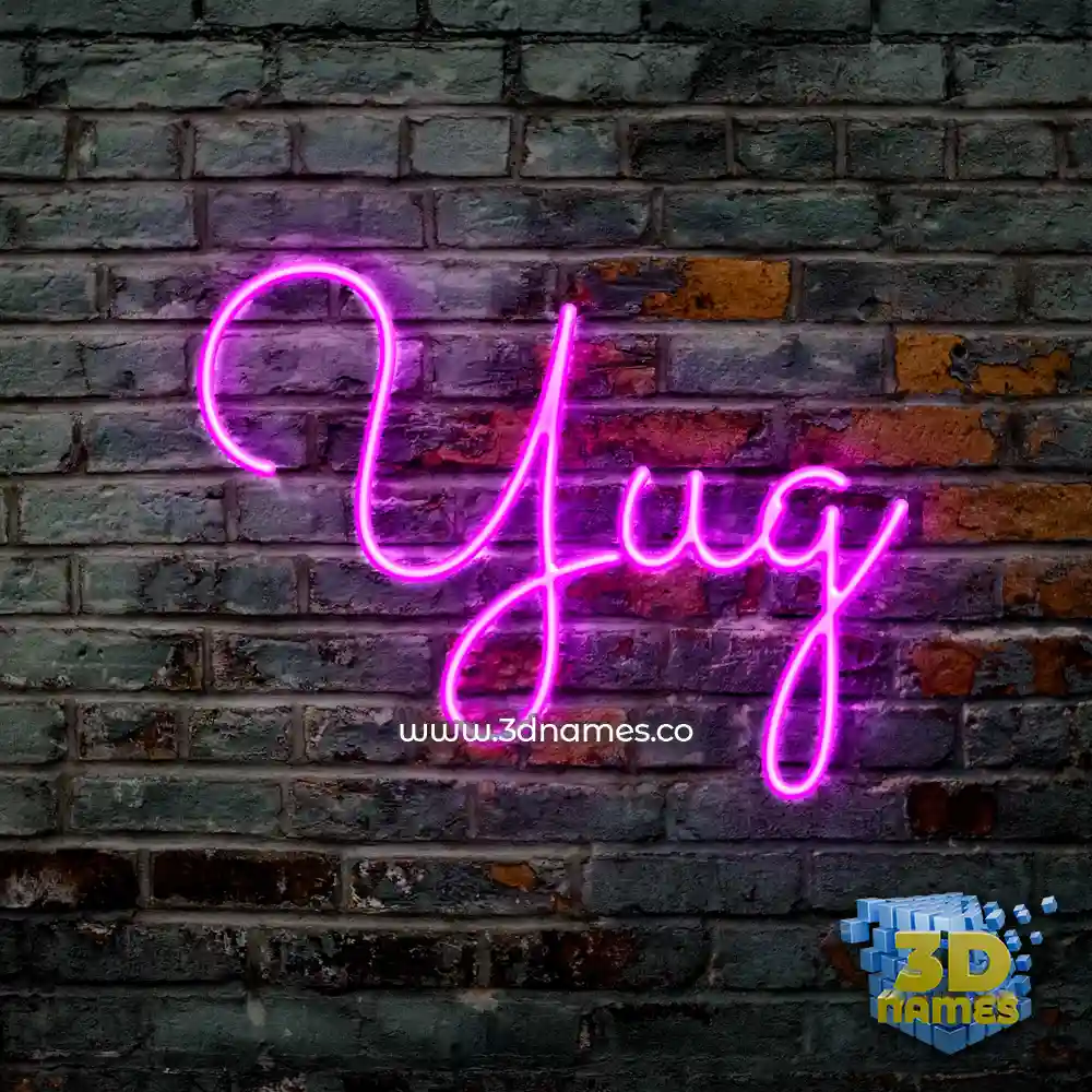 yug in Pink Neon style - 3D name wallpaper