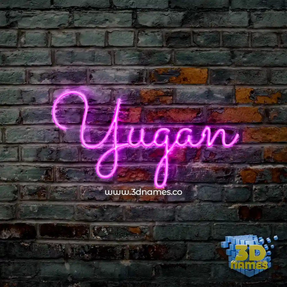 yugan in Pink Neon style - 3D name wallpaper