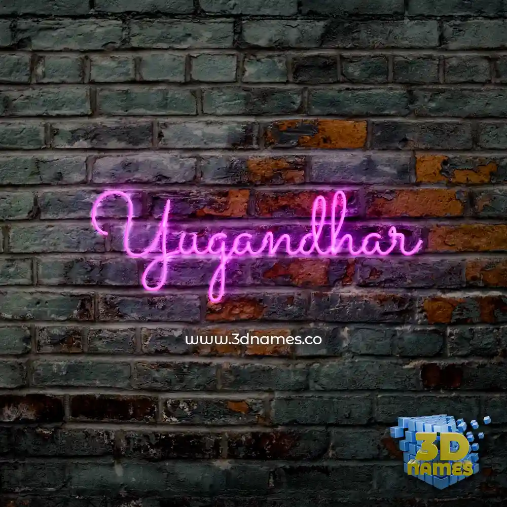 yugandhar in Pink Neon style - 3D name wallpaper