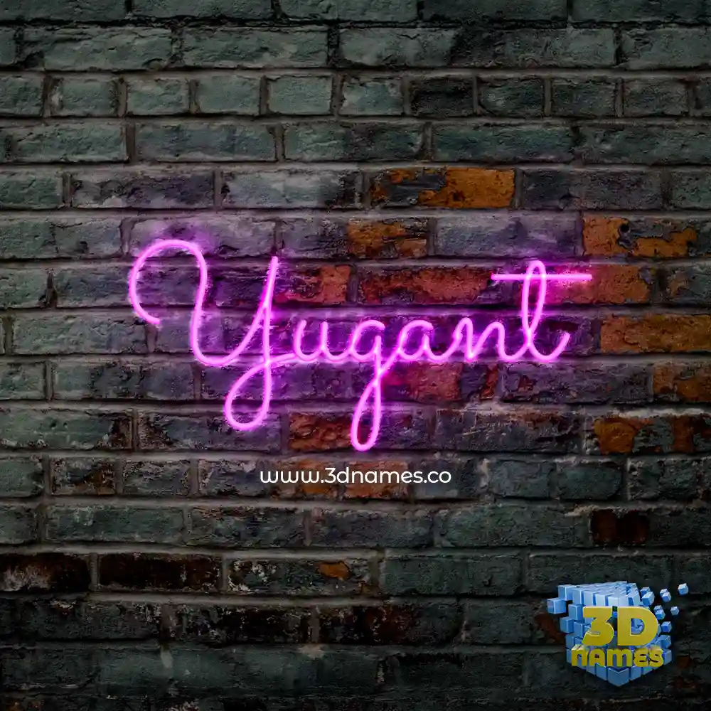 yugant in Pink Neon style - 3D name wallpaper