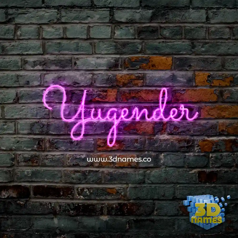 yugender in Pink Neon style - 3D name wallpaper