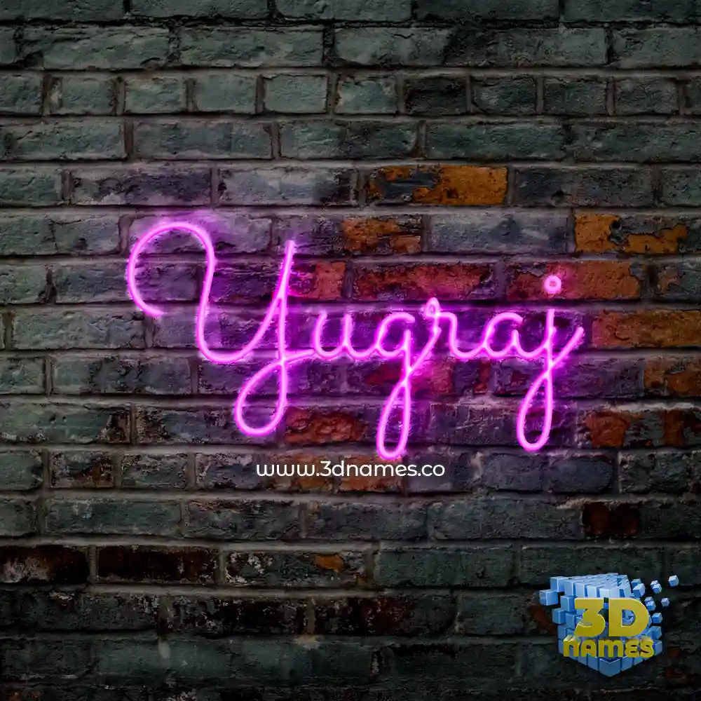 yugraj in Pink Neon style - 3D name wallpaper