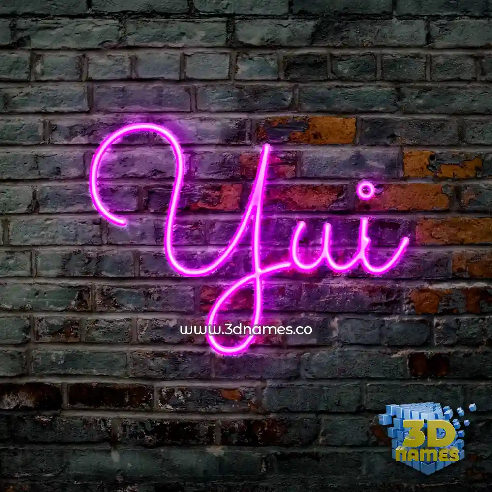 yui in Pink Neon style - 3D name wallpaper