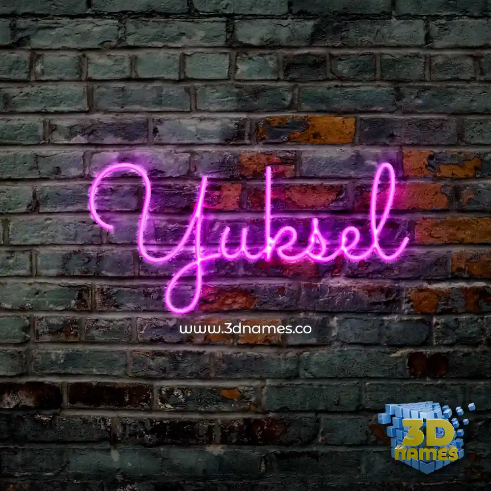 yuksel in Pink Neon style - 3D name wallpaper