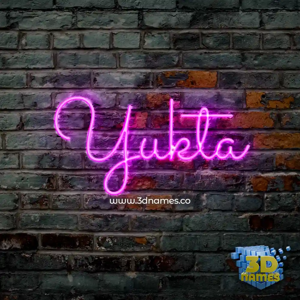 yukta in Pink Neon style - 3D name wallpaper