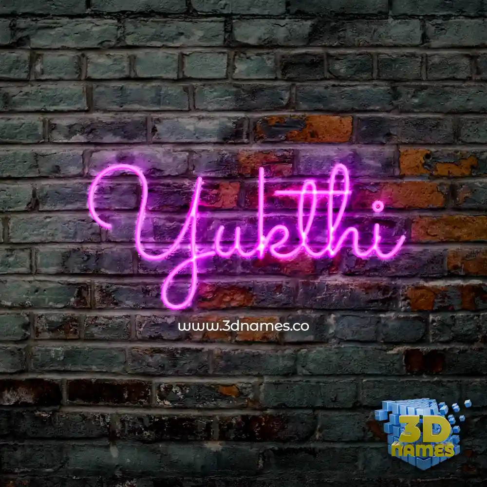yukthi in Pink Neon style - 3D name wallpaper