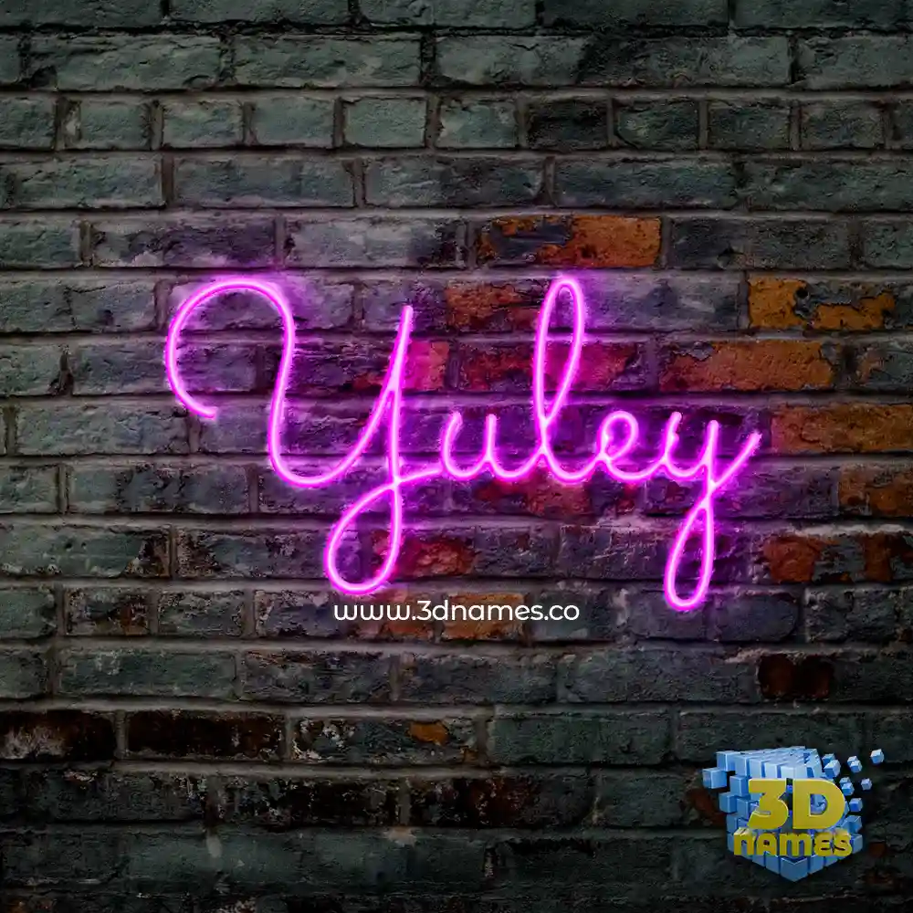 yuley in Pink Neon style - 3D name wallpaper