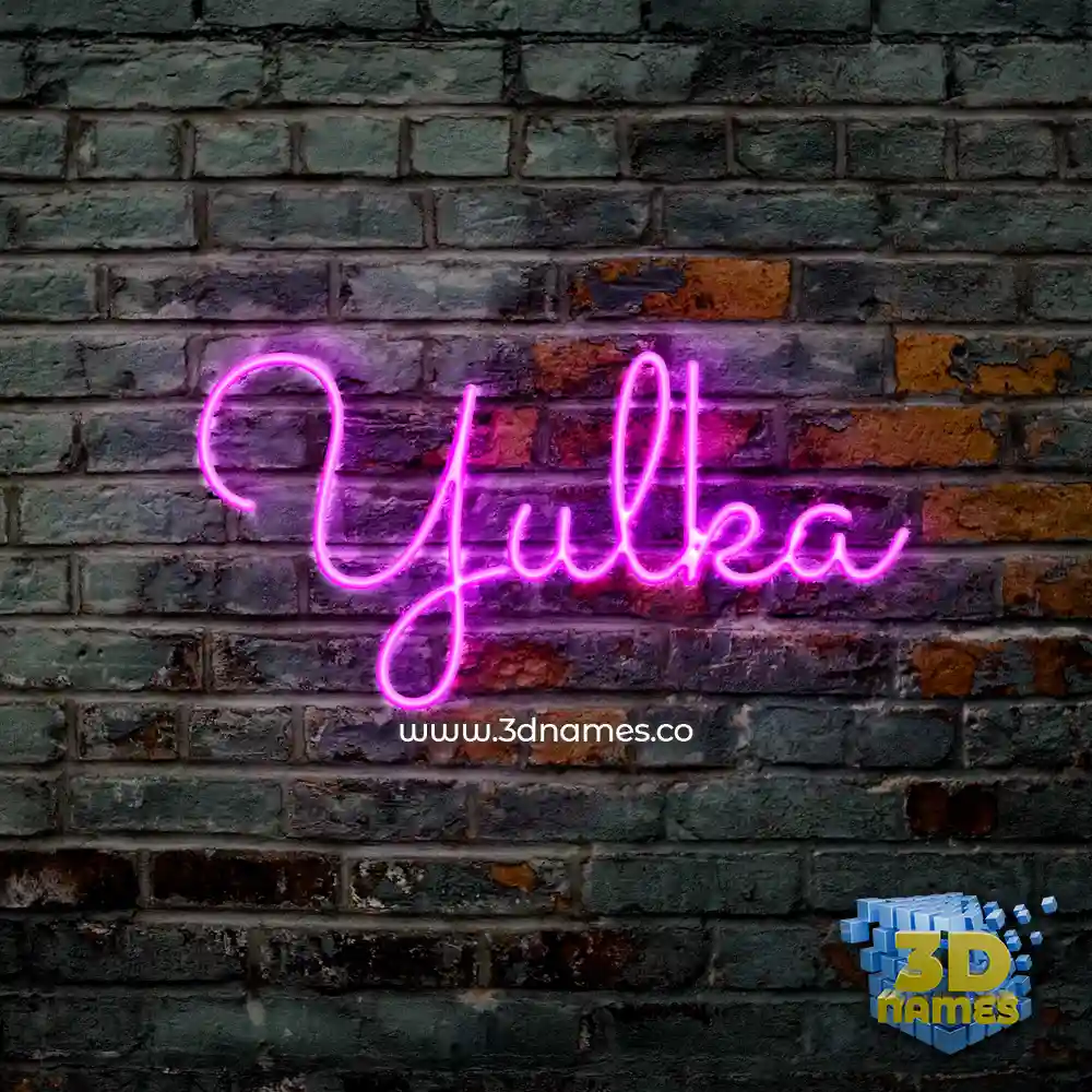 yulka in Pink Neon style - 3D name wallpaper