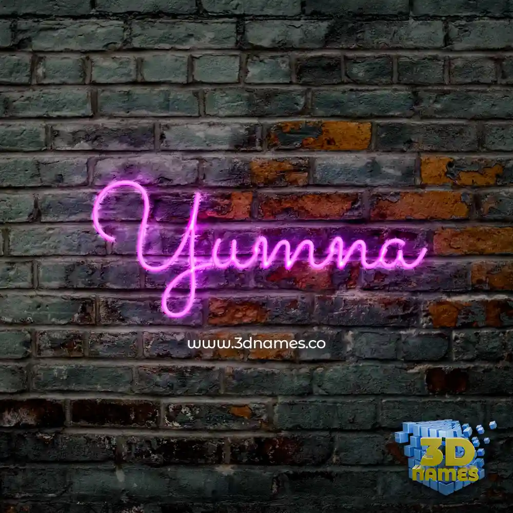 yumna in Pink Neon style - 3D name wallpaper