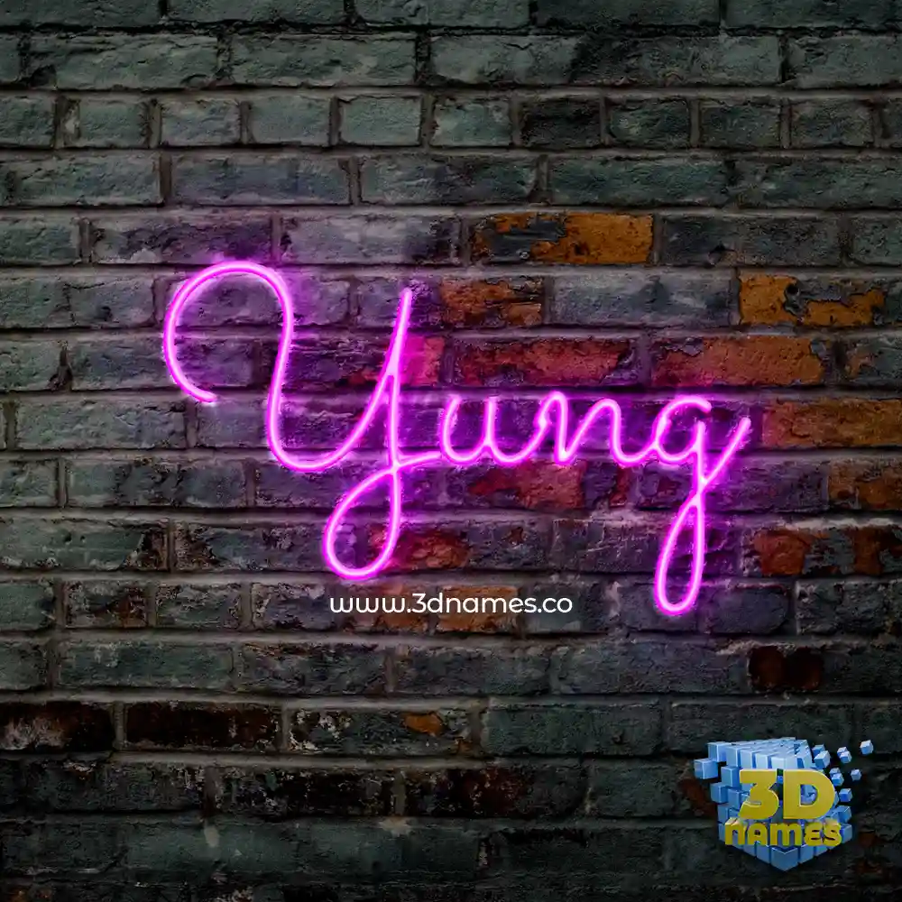yung in Pink Neon style - 3D name wallpaper