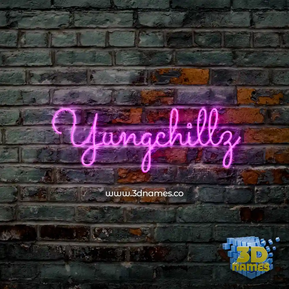 yungchillz in Pink Neon style - 3D name wallpaper
