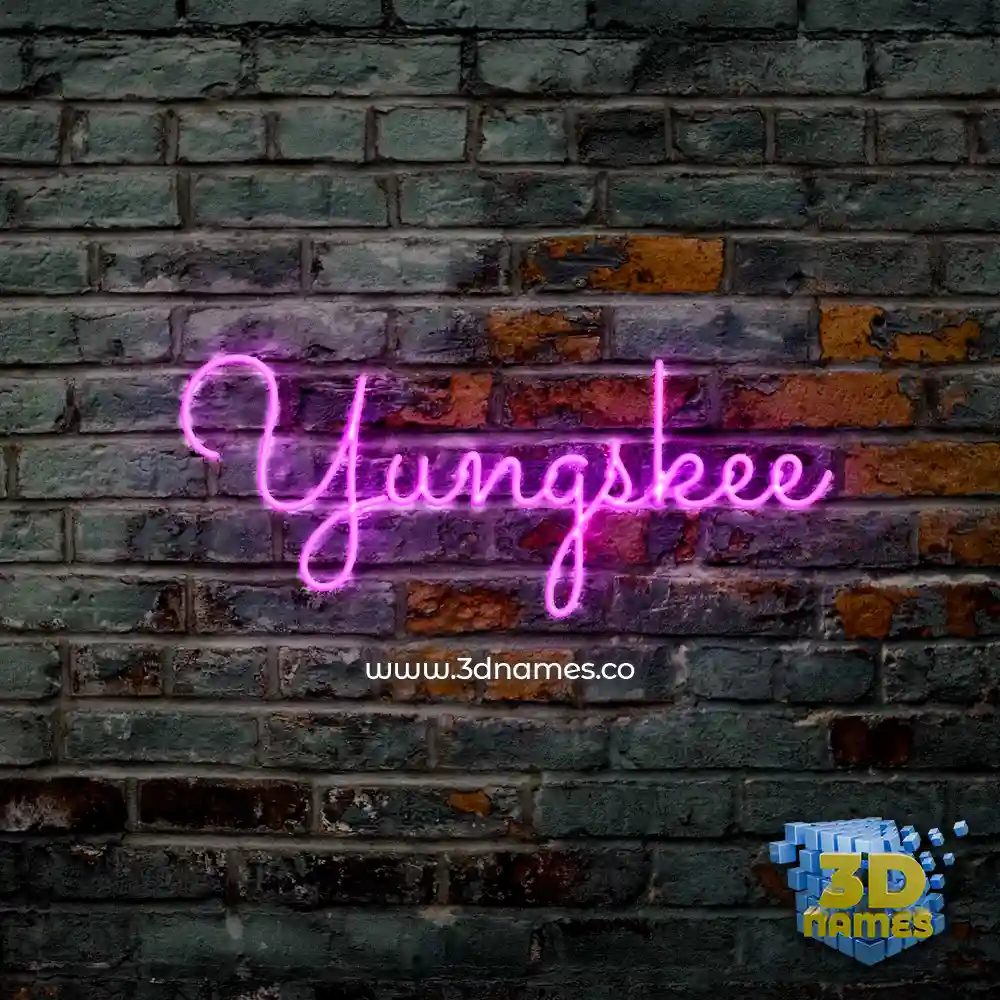 yungskee in Pink Neon style - 3D name wallpaper