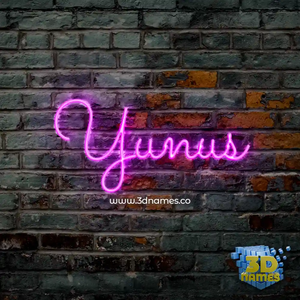 yunus in Pink Neon style - 3D name wallpaper