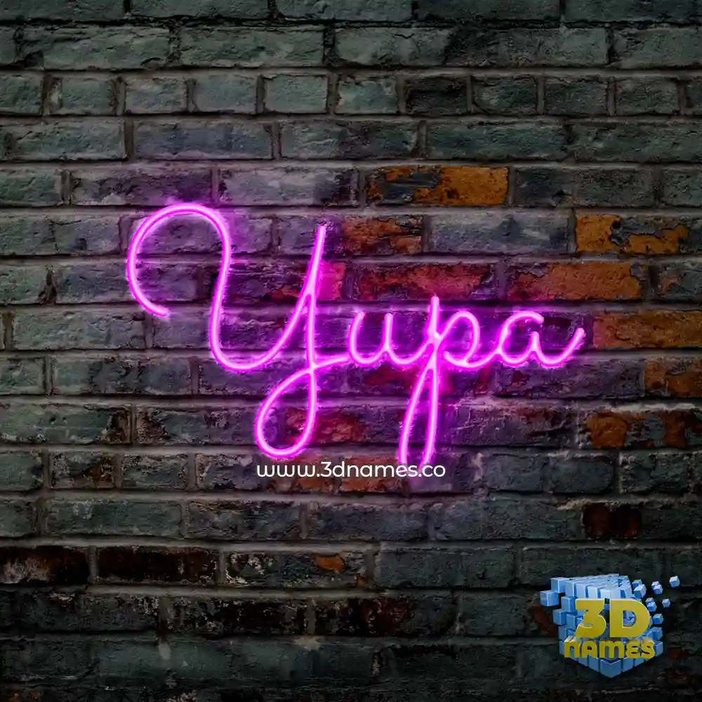 yupa in Pink Neon style - 3D name wallpaper
