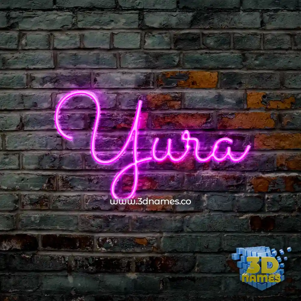 yura in Pink Neon style - 3D name wallpaper
