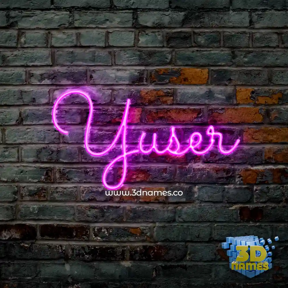 yuser in Pink Neon style - 3D name wallpaper