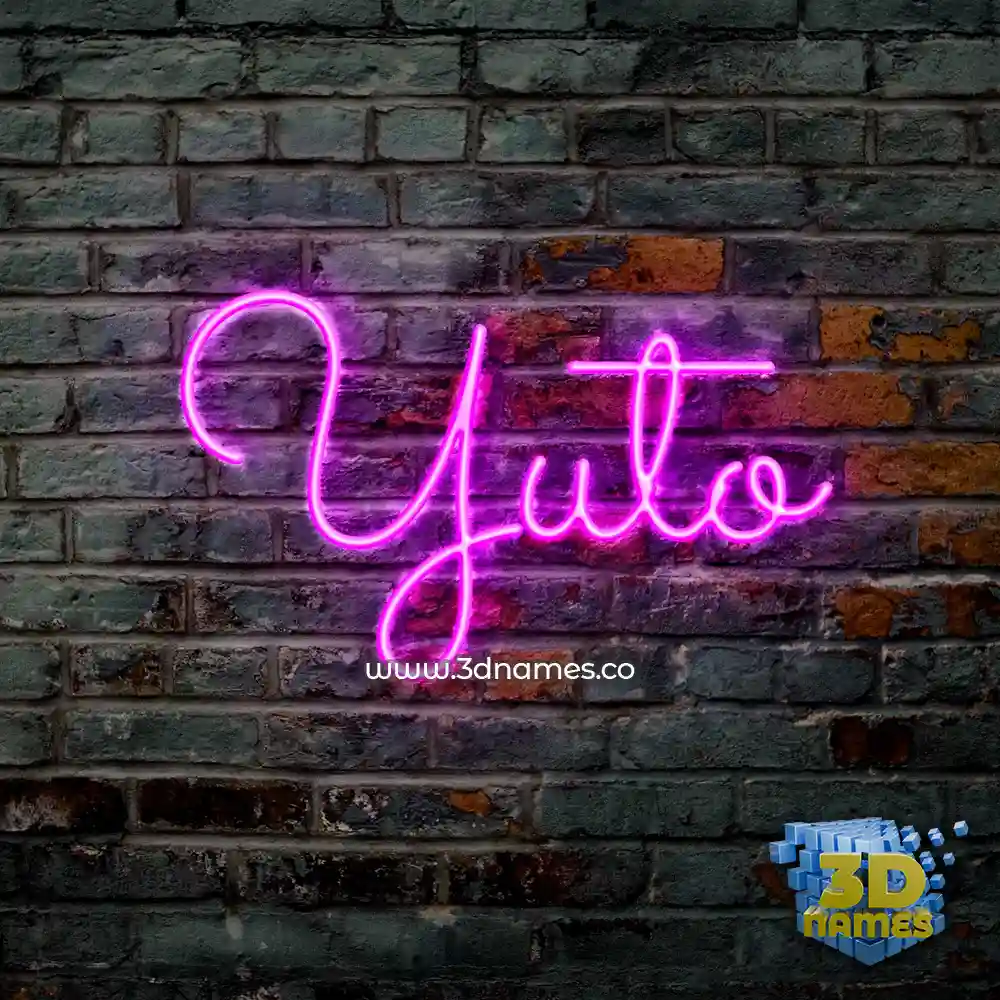 yuto in Pink Neon style - 3D name wallpaper
