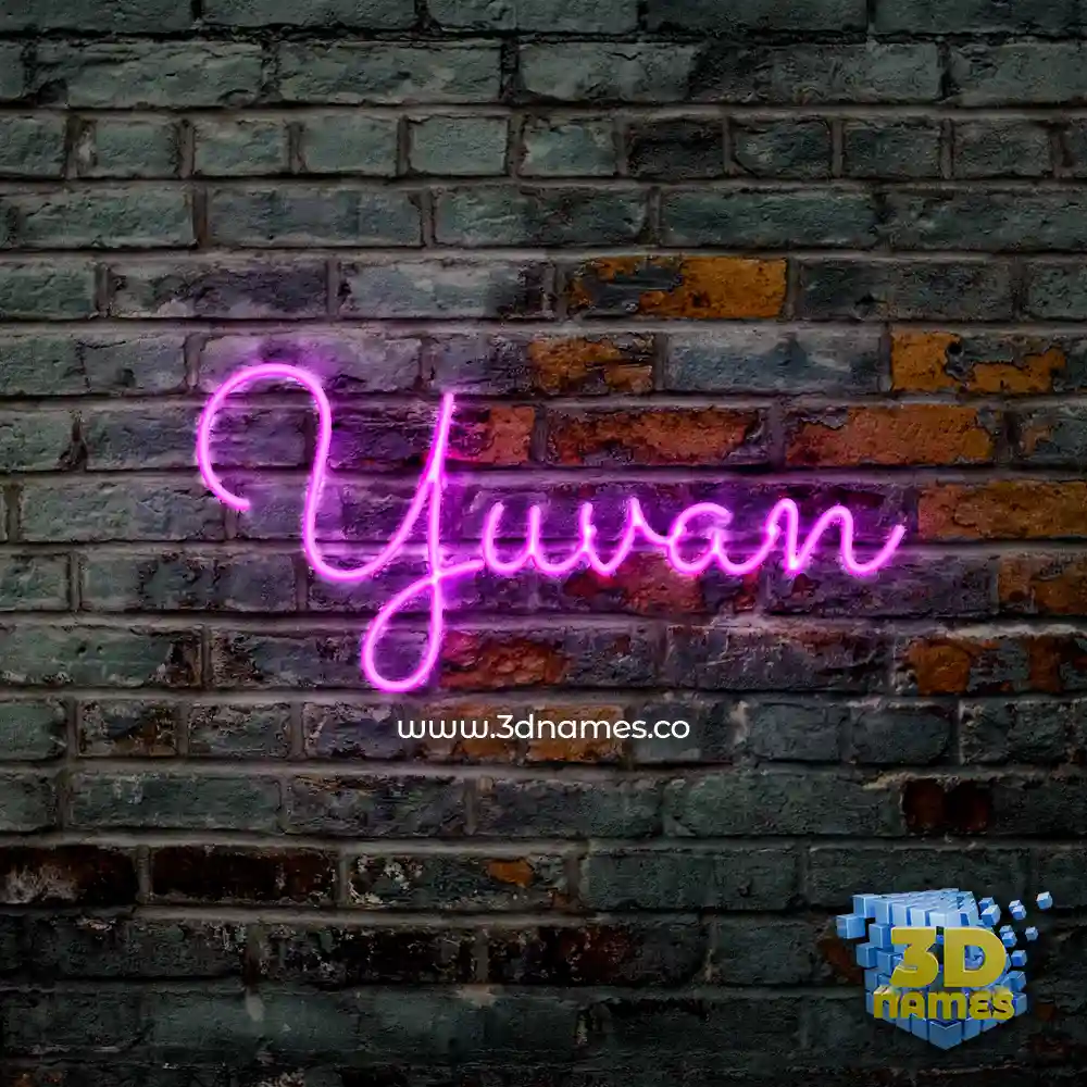 yuvan in Pink Neon style - 3D name wallpaper