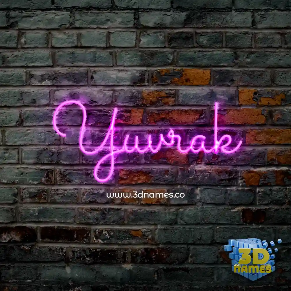 yuvrak in Pink Neon style - 3D name wallpaper