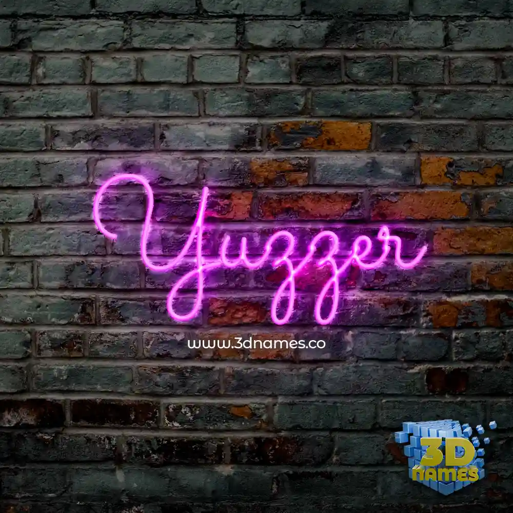 yuzzer in Pink Neon style - 3D name wallpaper