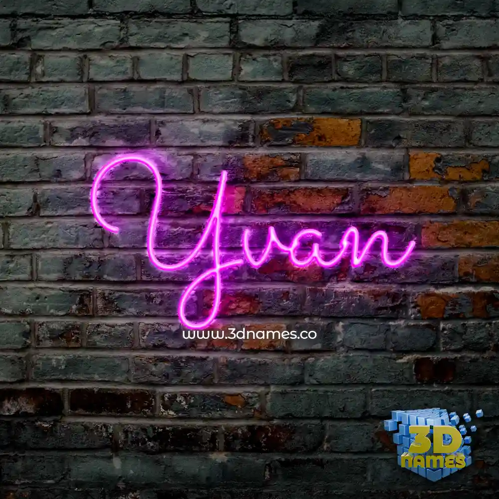 yvan in Pink Neon style - 3D name wallpaper