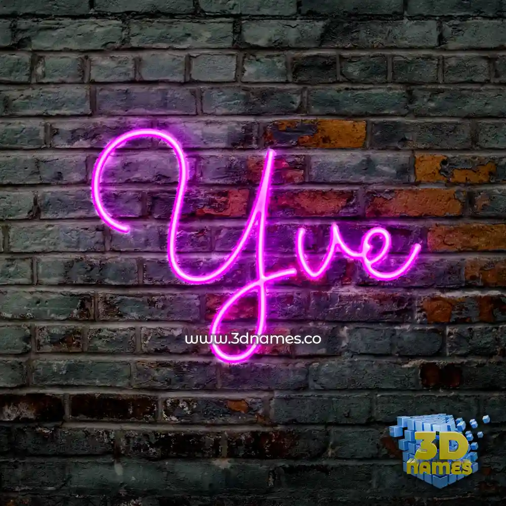 yve in Pink Neon style - 3D name wallpaper