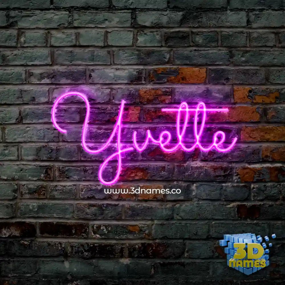 yvette in Pink Neon style - 3D name wallpaper