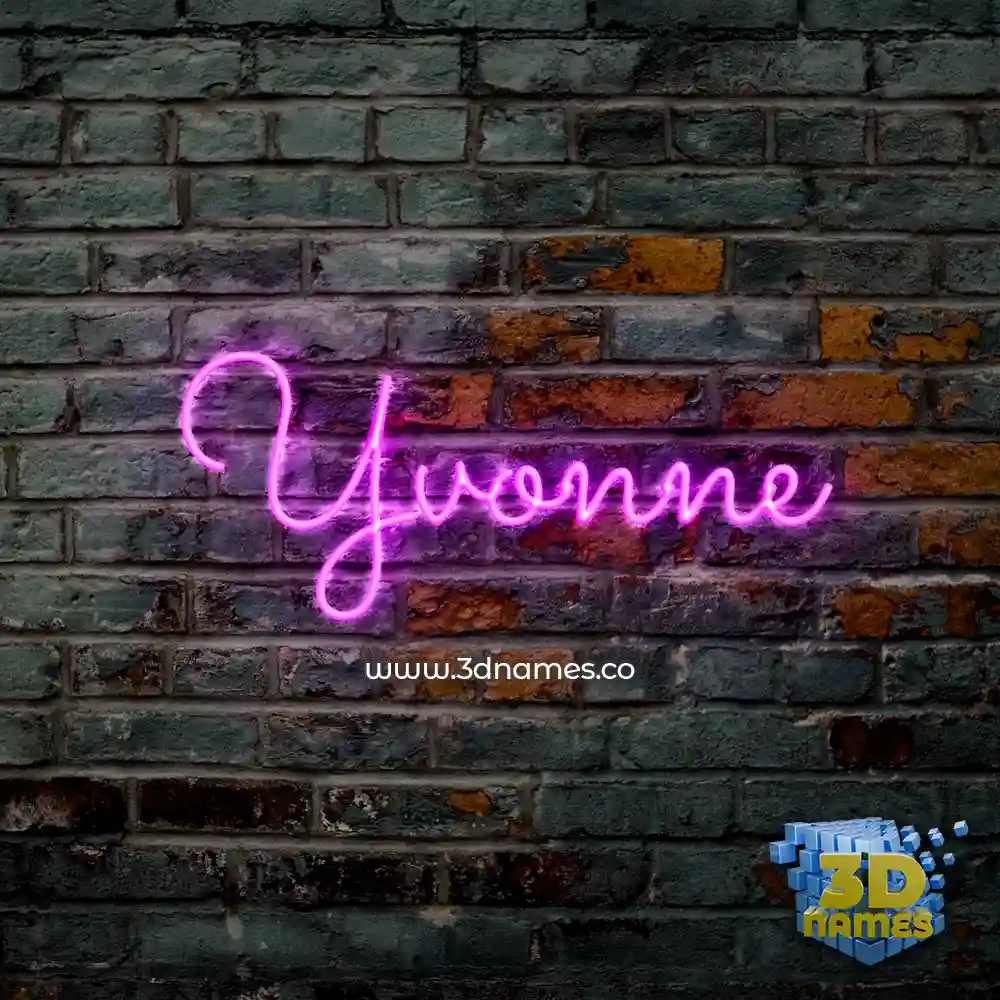 yvonne in Pink Neon style - 3D name wallpaper