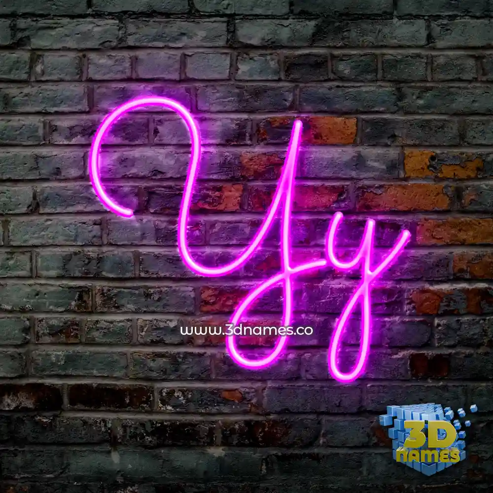 yy in Pink Neon style - 3D name wallpaper