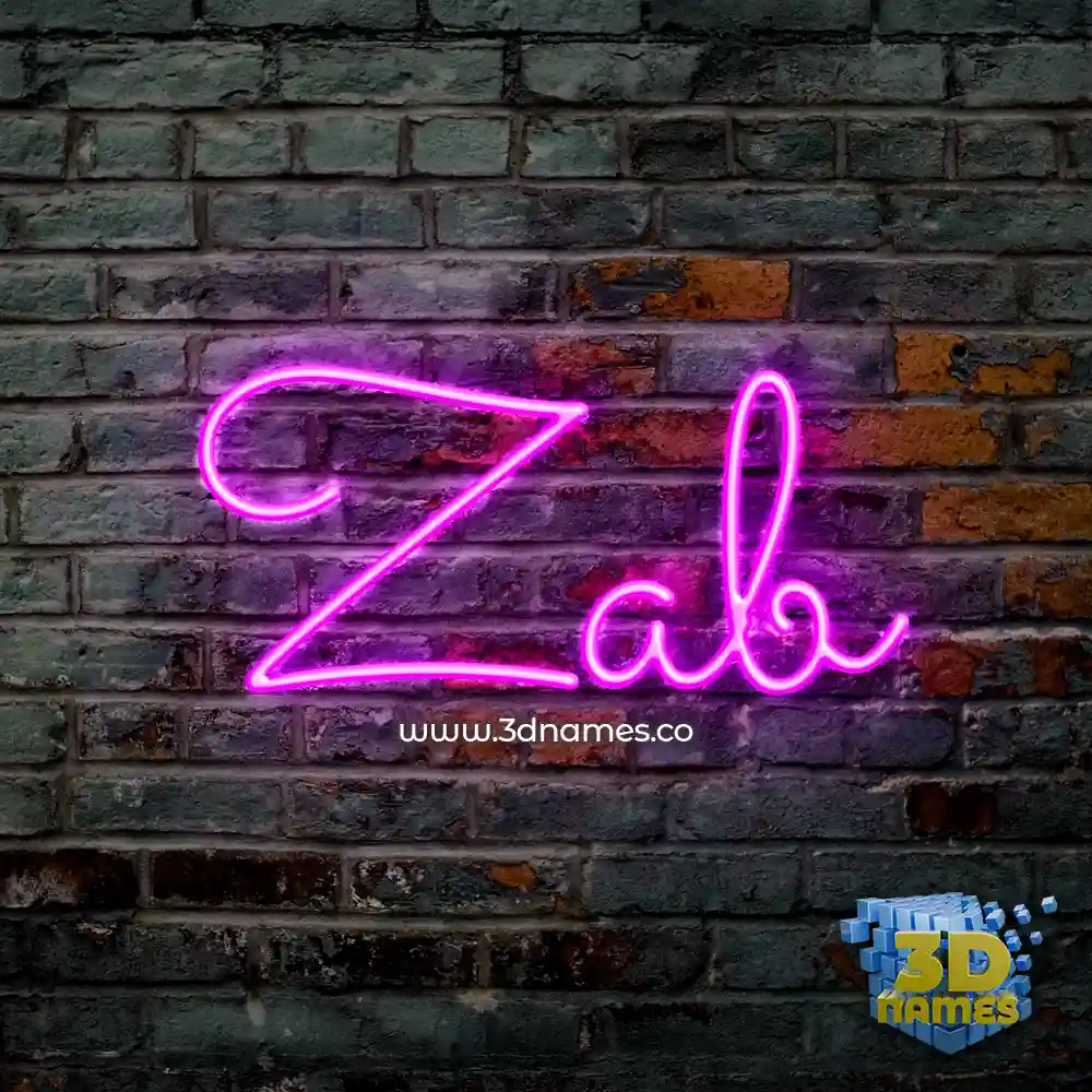 zab in Pink Neon style - 3D name wallpaper