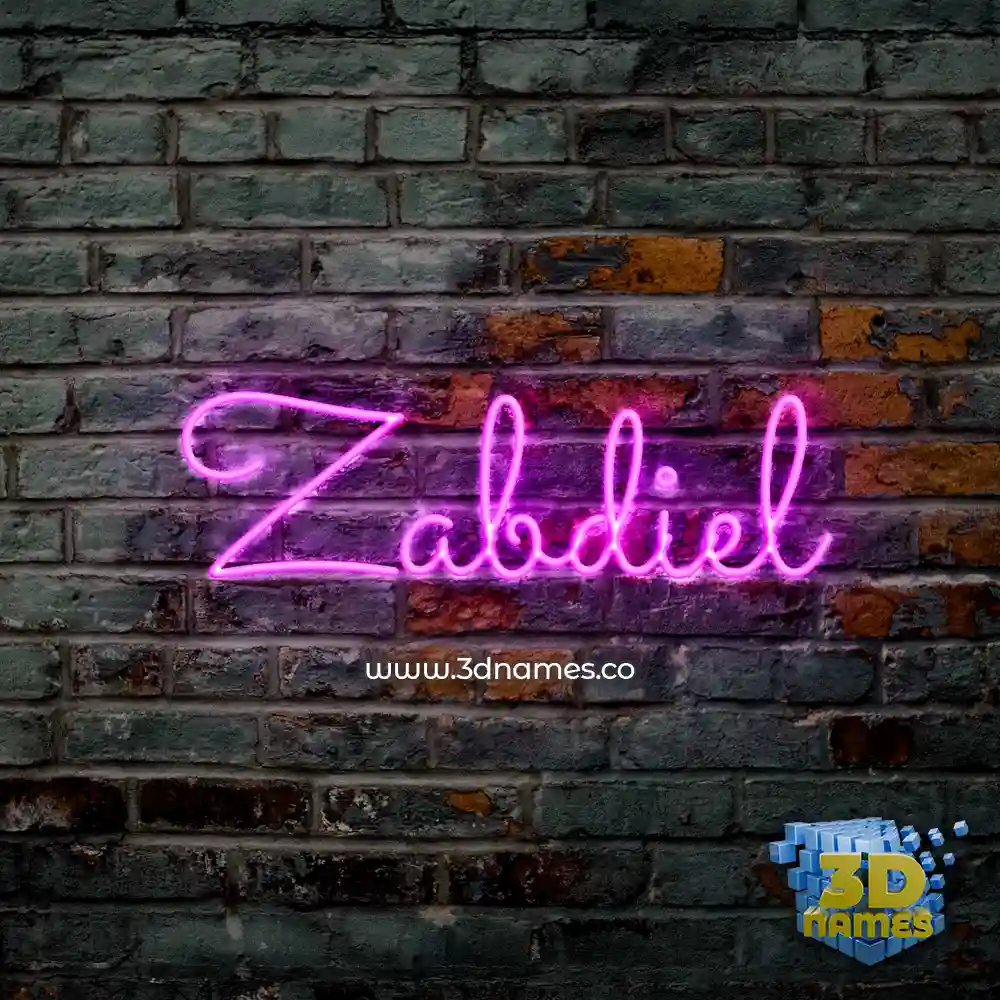 zabdiel in Pink Neon style - 3D name wallpaper