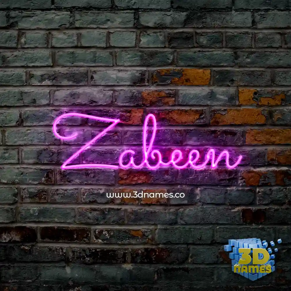 zabeen in Pink Neon style - 3D name wallpaper