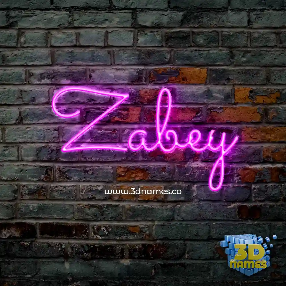 zabey in Pink Neon style - 3D name wallpaper