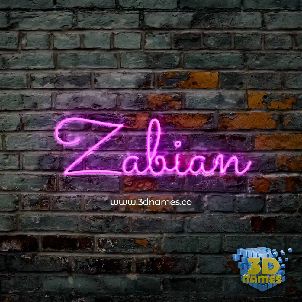 zabian in Pink Neon style - 3D name wallpaper