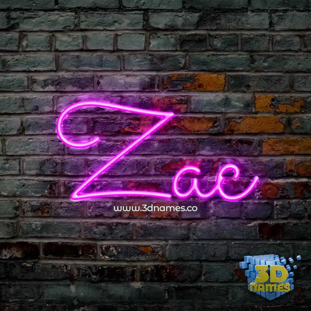 zac in Pink Neon style - 3D name wallpaper