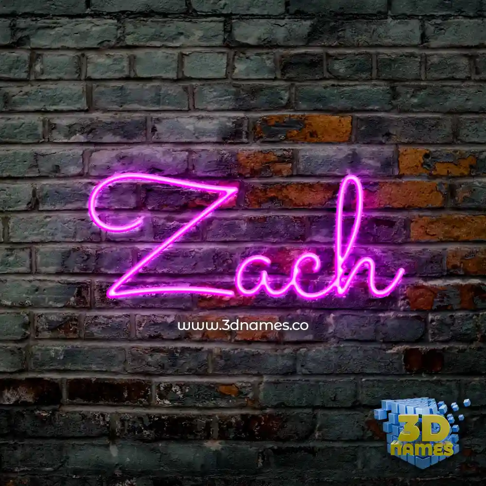 zach in Pink Neon style - 3D name wallpaper