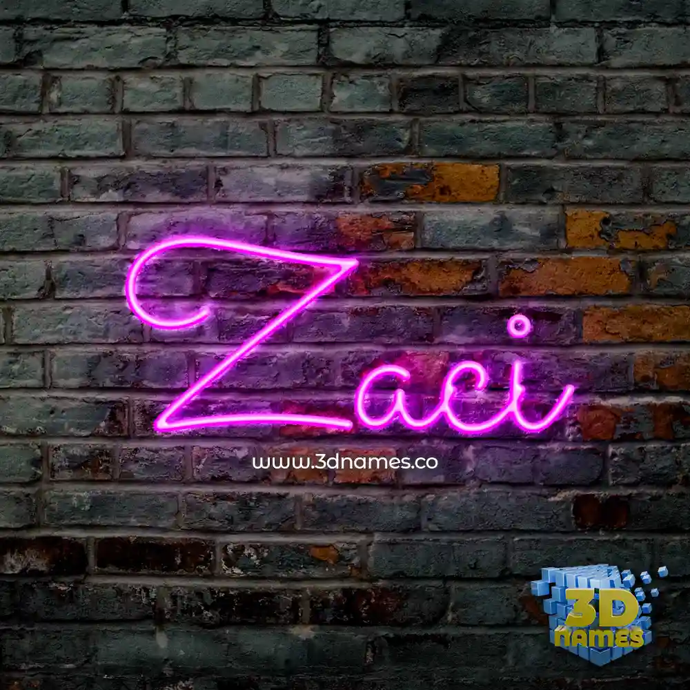 zaci in Pink Neon style - 3D name wallpaper
